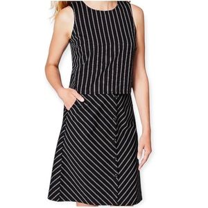 J. Jill Ponte Multiway Striped Suit Dress w/Pockets, Black Red, Size S New w/Tag